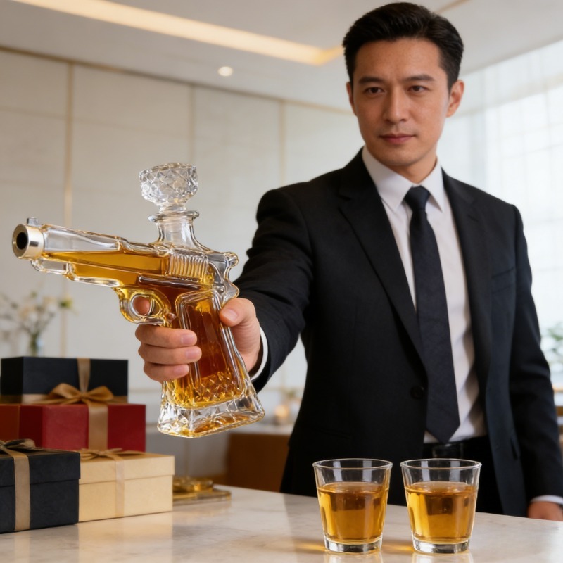 Sandhawk Glass Pistol Decanter - Glass Decanter Whiskey ulasan dan harga