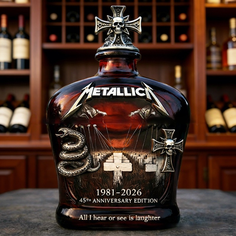 1PC Metallica 45th Anniversary - Glass Decanter Whiskey ulasan dan harga