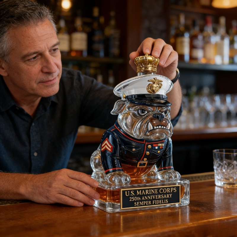 U.S. Marine Corps Bulldog Whis - Glass Decanter Whiskey ulasan dan harga