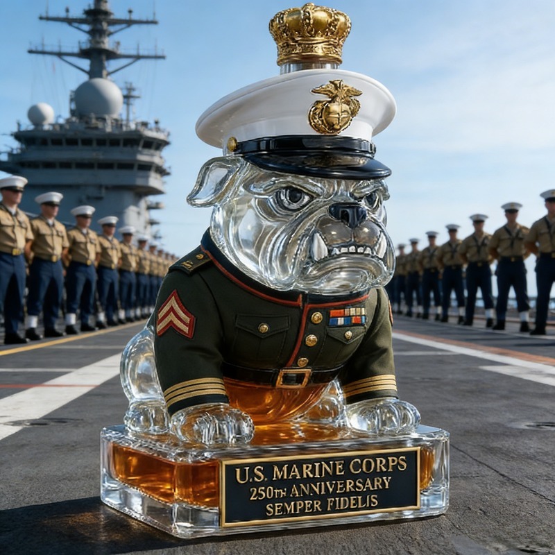 U.S. Marine Corps Bulldog Whis - Glass Decanter Whiskey ulasan dan harga