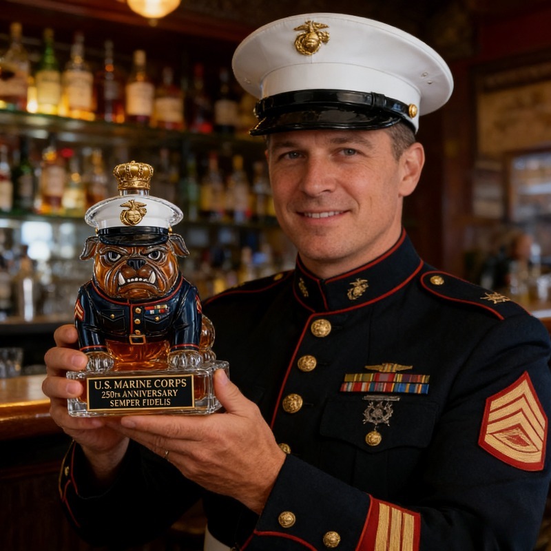 U.S. Marine Corps Bulldog Whis - Glass Decanter Whiskey ulasan dan harga